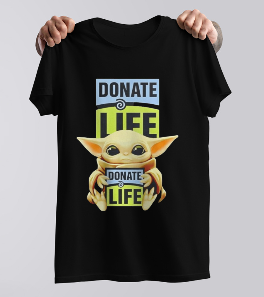 Donate Life Grogu Holding Donate Life Sign T-Shirt