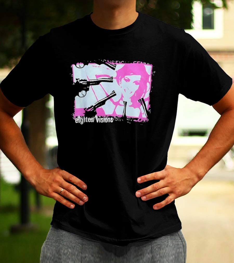 Eighteen Visions Pink Gun Metalcore Band T-Shirt