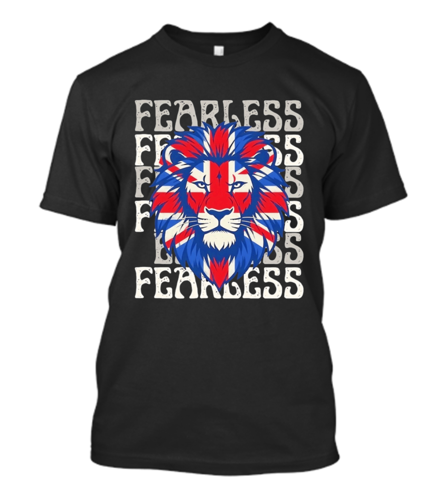 Fearless Union Jack Lion British Flag Pride T-Shirt