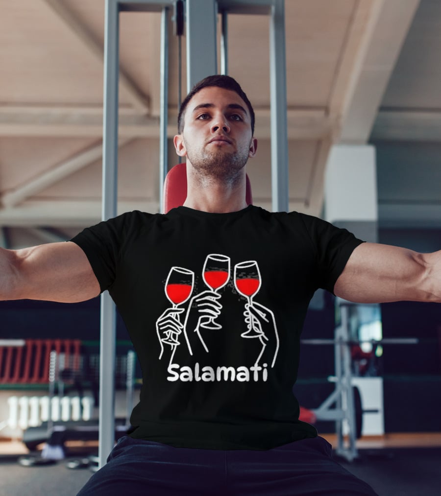 Salamati Wine Glass Toast Celebration T-Shirt