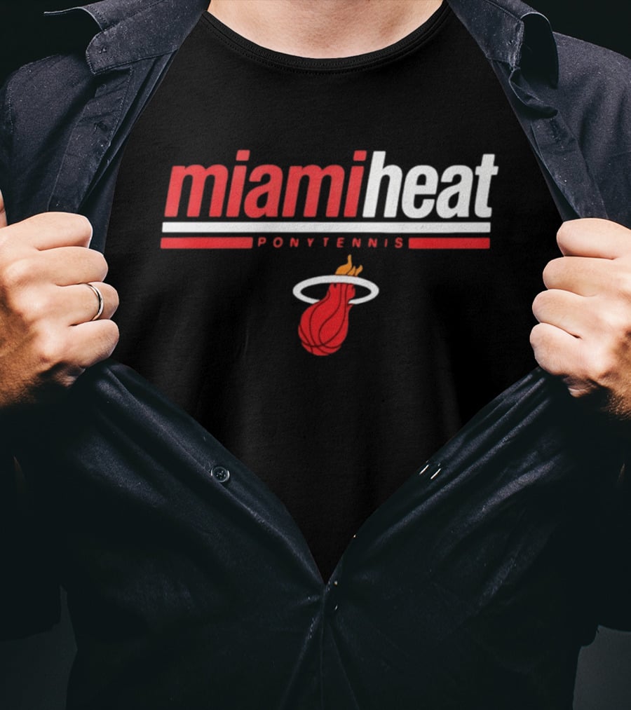 Miami Heat Pony Tennis NBA Basketball T-Shirt