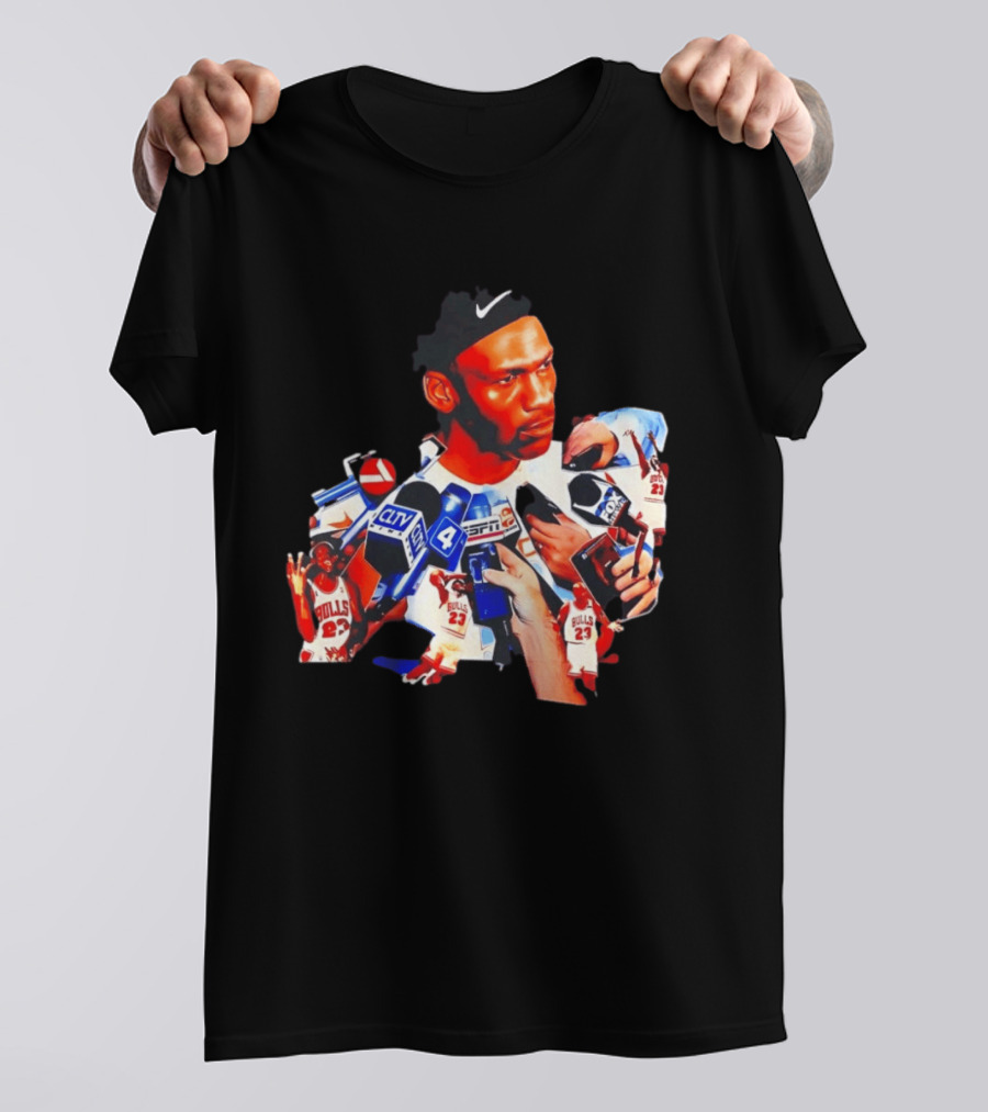 Michael Jordan Press Conference CLTV ESPN FOX Bulls T-Shirt