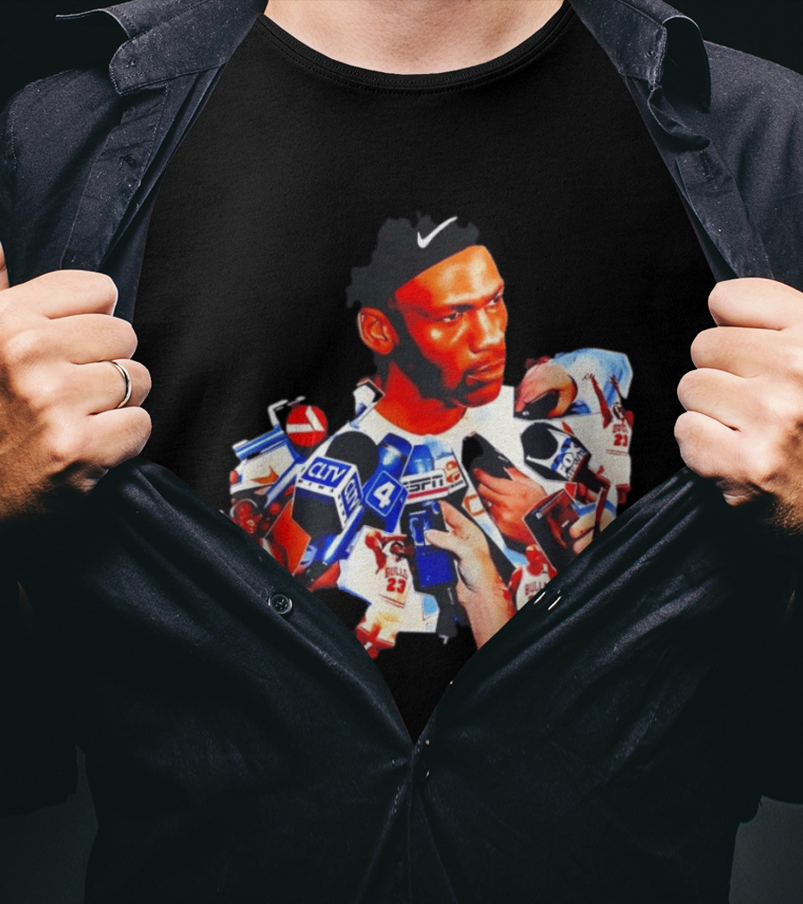 Michael Jordan Press Conference CLTV ESPN FOX Bulls T-Shirt