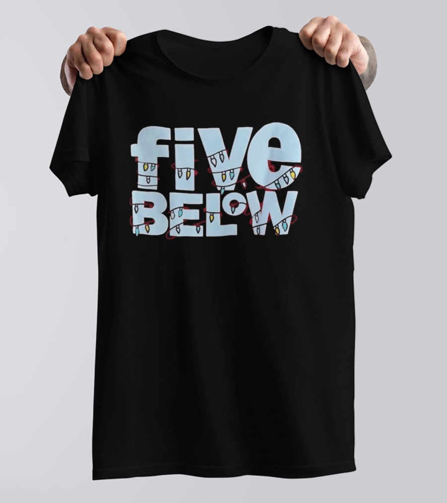 Five Below Holiday Festive Christmas Lights Decoration T-Shirt