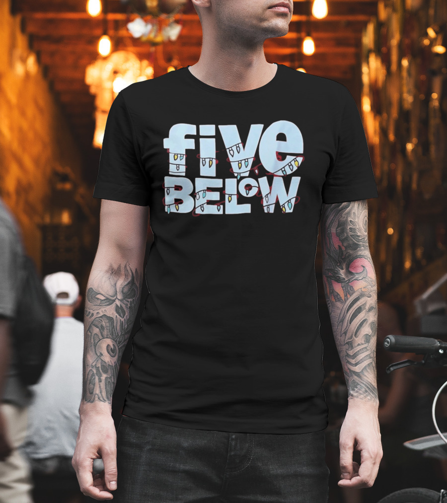 Five Below Holiday Festive Christmas Lights Decoration T-Shirt