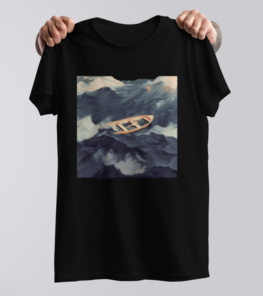 Morat Store Demasiado Lejos Boat On Stormy Seas Crewneck T-Shirt