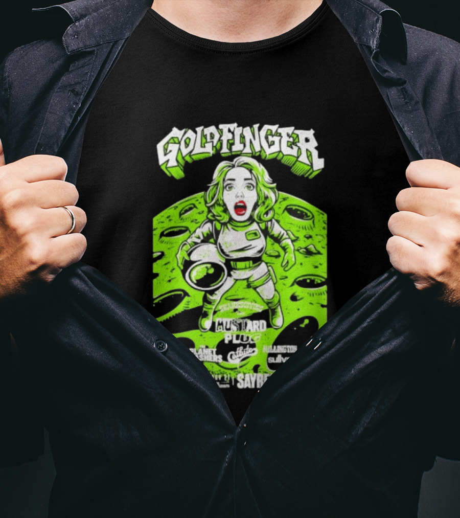 Goldfinger Mustard Plug The Planet Smashers Catbite Millington Skanksgiving Sayreville Alien Space Scene T-Shirt