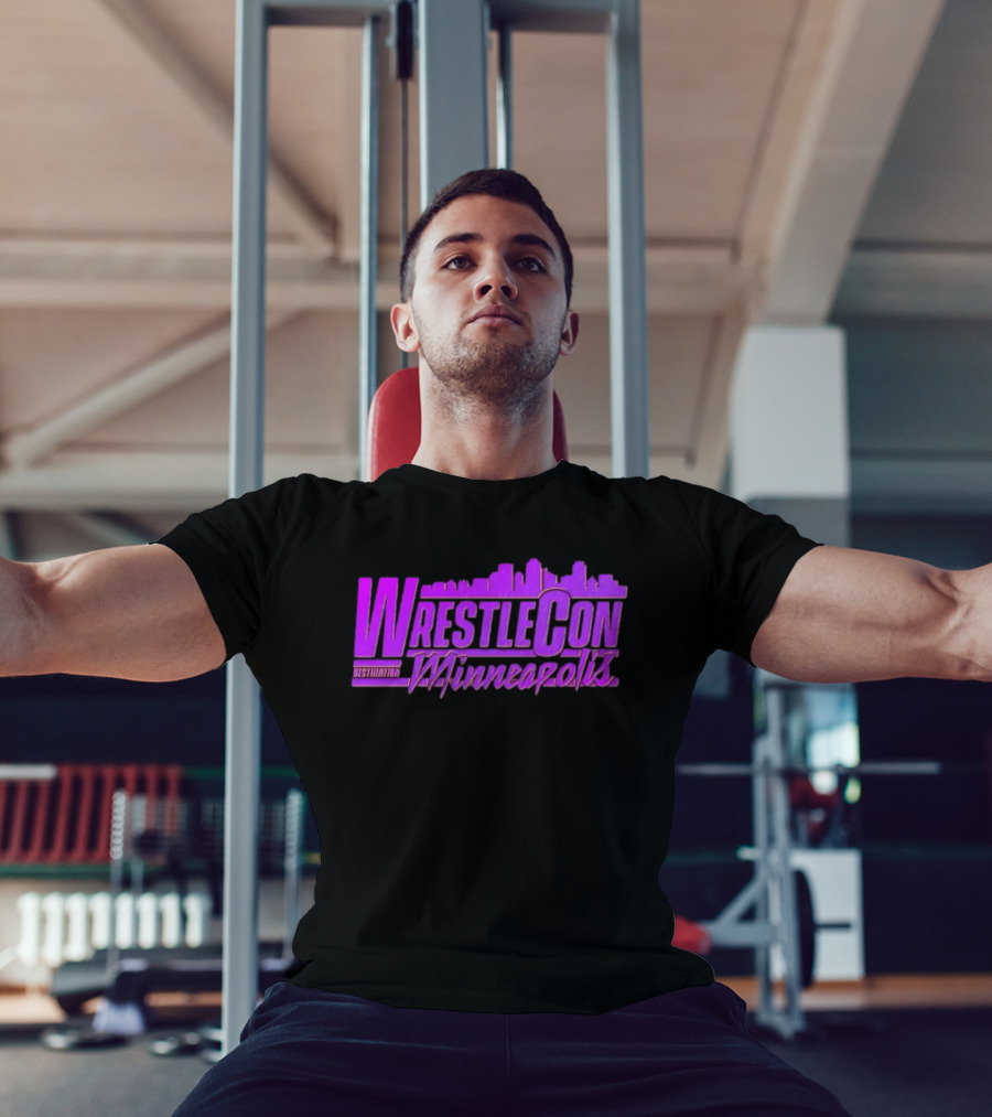 WrestleCon Destination Minneapolis Professional Wrestling Event Skyline T-Shirt