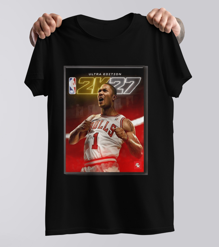 NBA 2K27 Ultra Edition Derrick Rose Bulls Cover Athlete T-Shirt