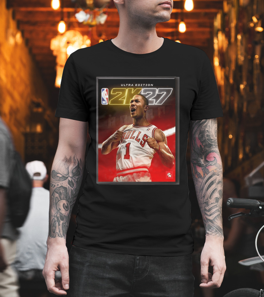 NBA 2K27 Ultra Edition Derrick Rose Bulls Cover Athlete T-Shirt