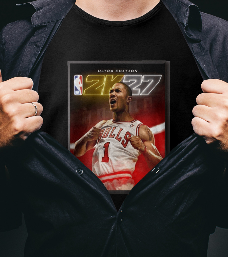 NBA 2K27 Ultra Edition Derrick Rose Bulls Cover Athlete T-Shirt