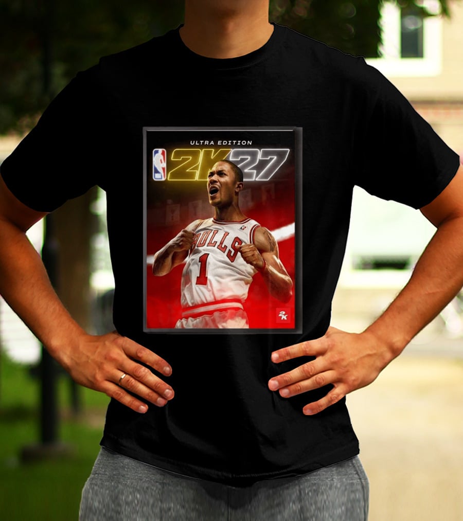 NBA 2K27 Ultra Edition Derrick Rose Bulls Cover Athlete T-Shirt
