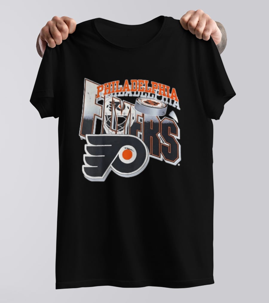 Philadelphia Flyers Goalie Mask Hockey Puck NHL Team T-Shirt