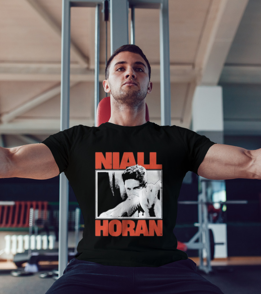 Niall Horan Playing Guitar Black And White T-Shirt