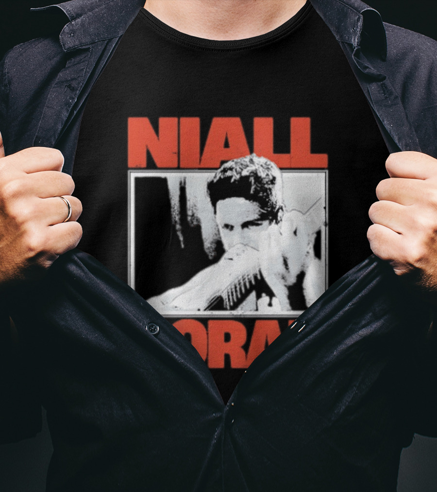 Niall Horan Playing Guitar Black And White T-Shirt
