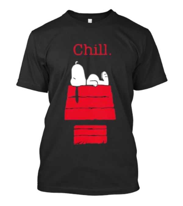 Peanuts Snoopy Chill Relaxing On Red Doghouse T-Shirt