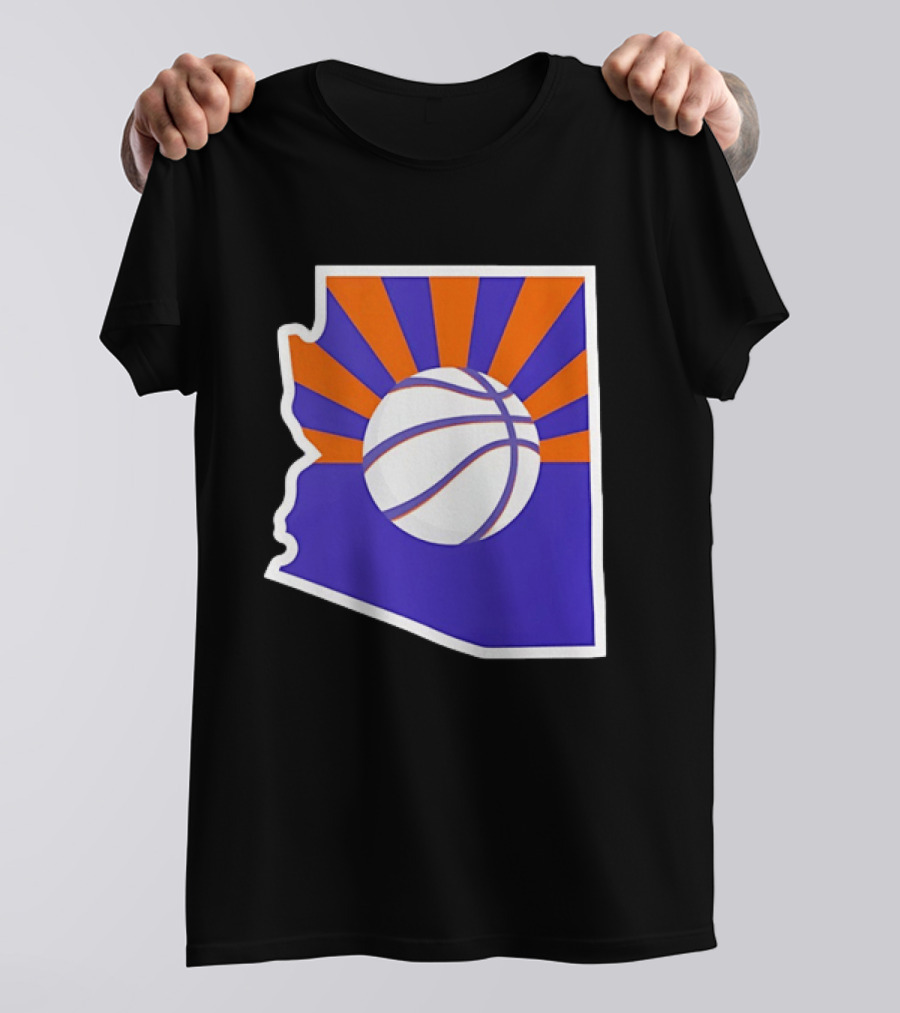 Phoenix Suns Arizona Basketball State Map Suns Set T-Shirt