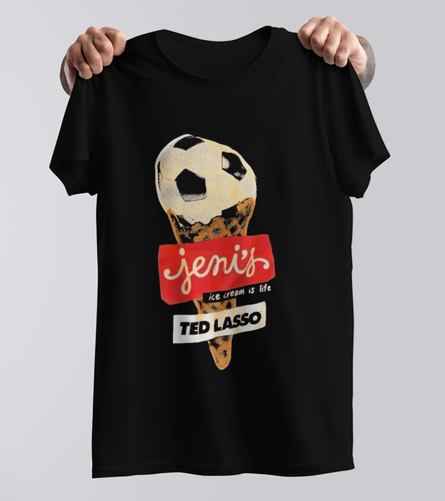 Jeni's Ice Cream Is Life Soccer Cone Ted Lasso T-Shirt