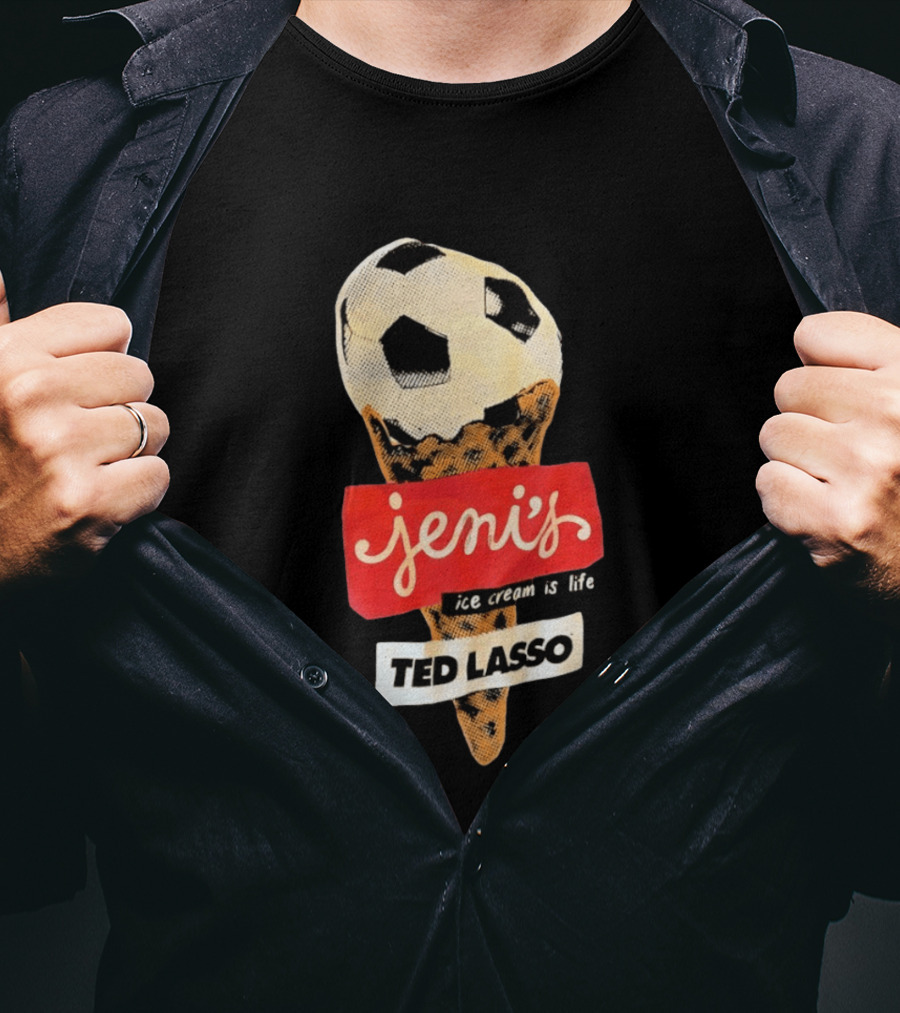 Jeni's Ice Cream Is Life Soccer Cone Ted Lasso T-Shirt