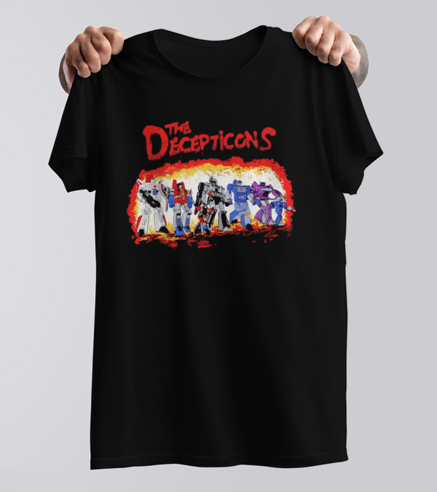The Decepticons Transformers Group Distressed Vintage Look T-Shirt
