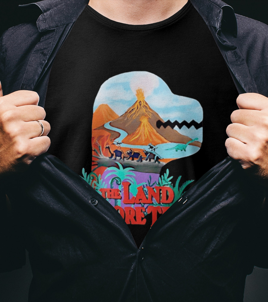 The Land Before Time Dinosaur Volcano Landscape T-Shirt