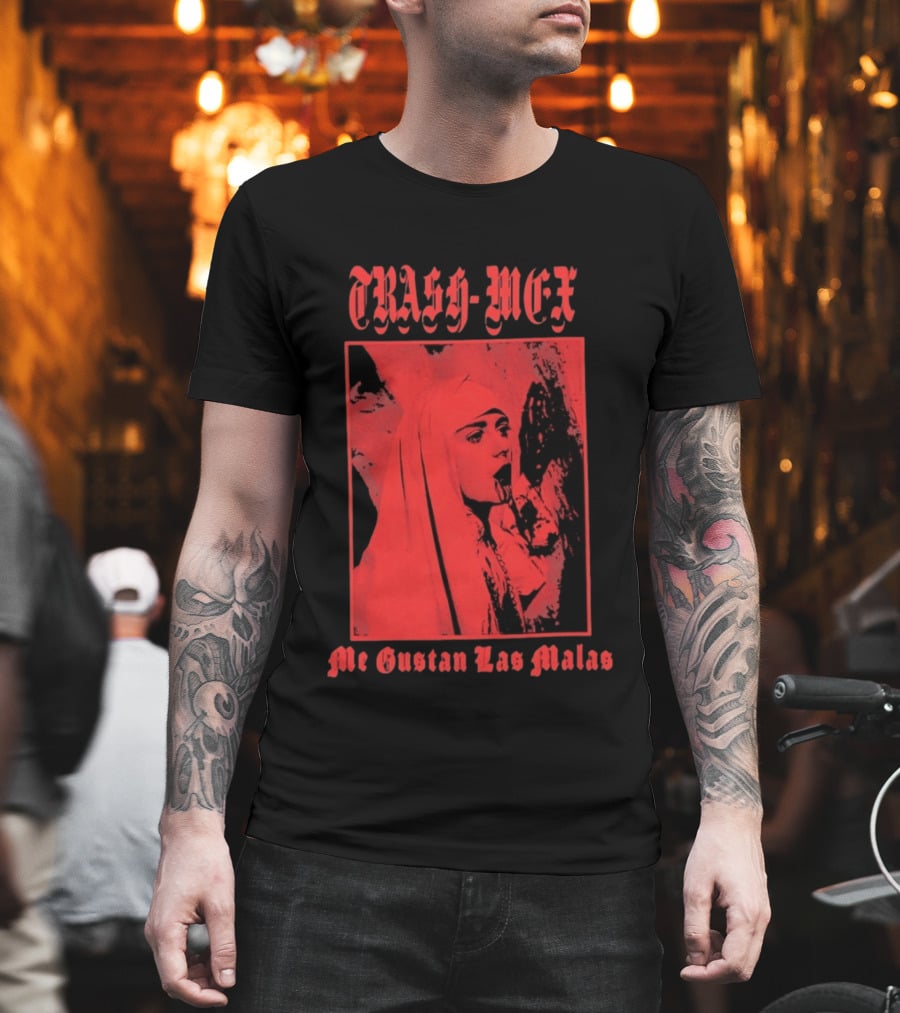 Trash Mex Me Gustan Las Malas Nun Iconic Red Nun T-Shirt