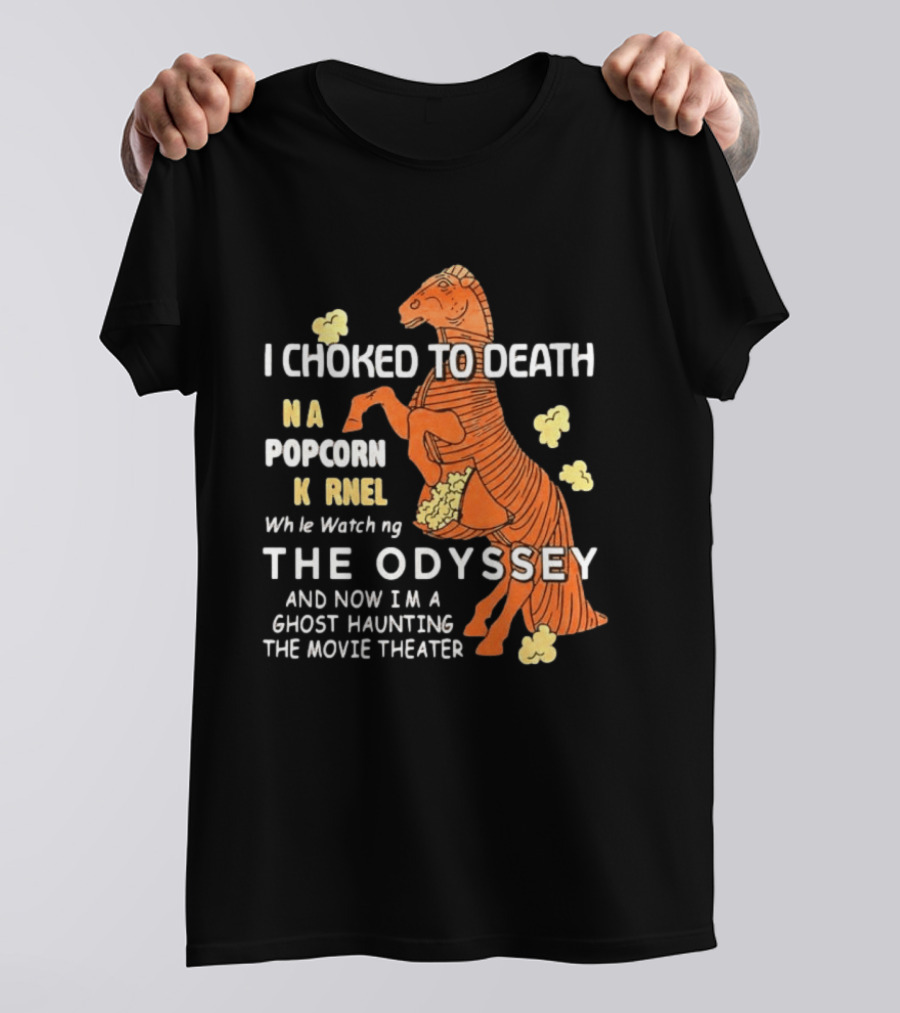 Trojan Horse Ghost Haunting The Odyssey Popcorn Kernel T-Shirt