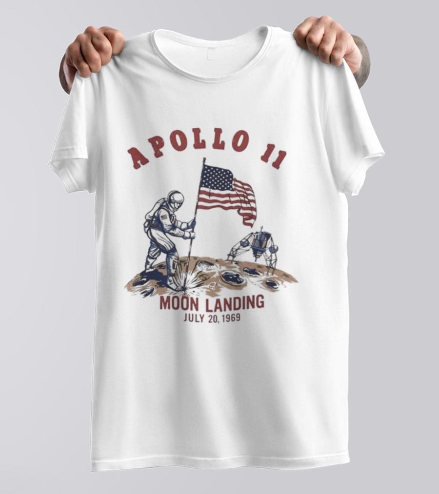Apollo 11 Moon Landing Astronaut Flag July 20 1969 T-Shirt