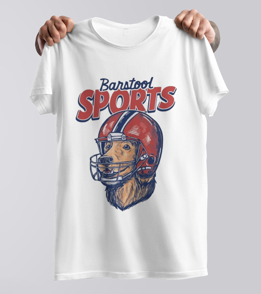 Barstool Sports Helmet Dog Red Football Fan T-Shirt