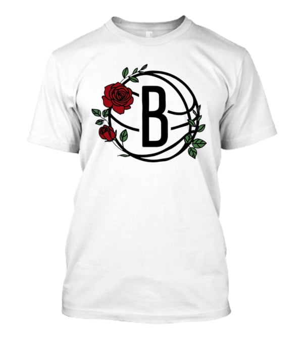 Brooklyn Nets Floral Basketball Rose B T-Shirt
