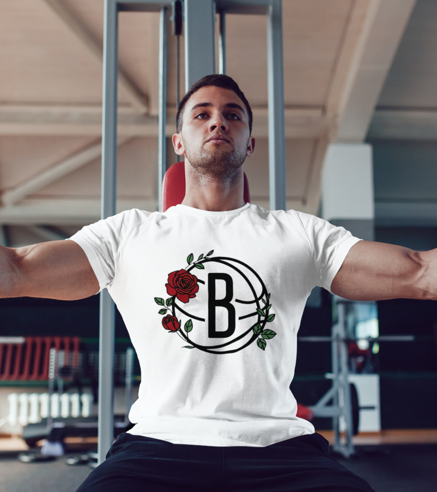 Brooklyn Nets Floral Basketball Rose B T-Shirt