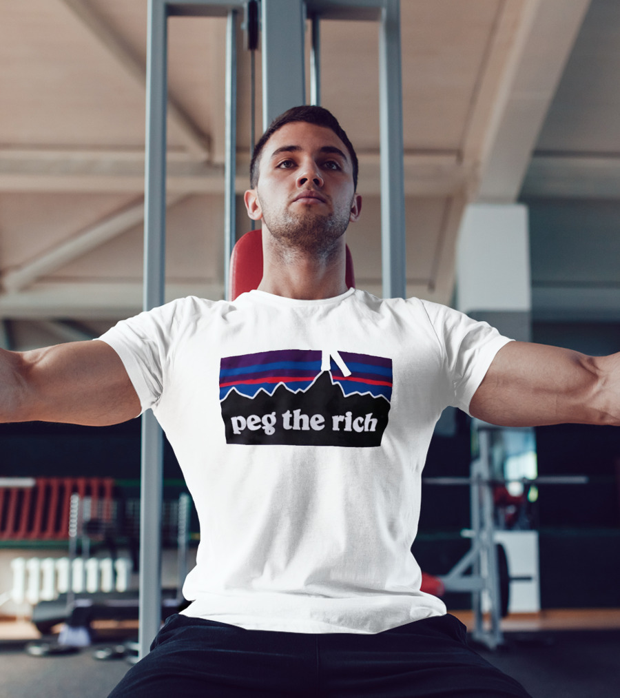 Peg The Rich Satire Mountain Peaks T-Shirt