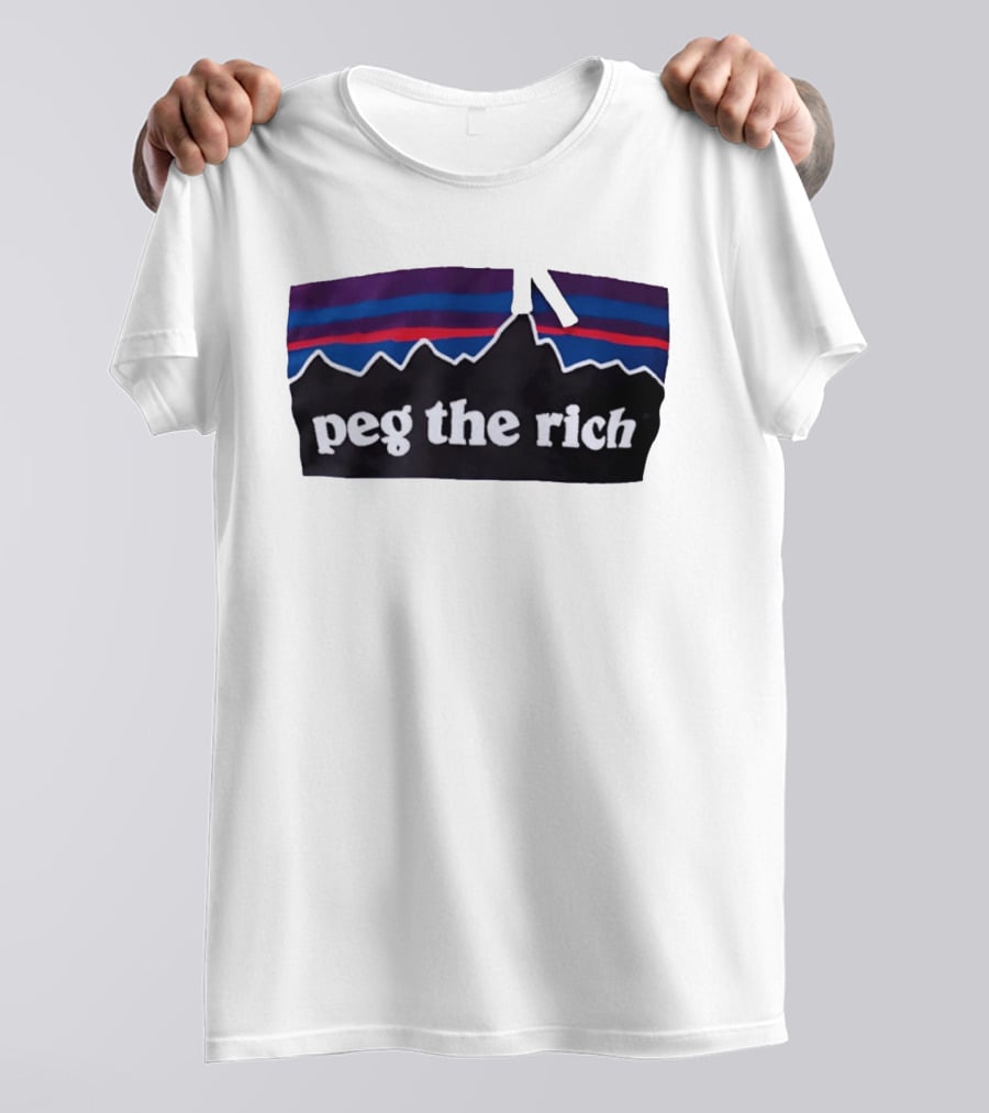 Peg The Rich Satire Mountain Peaks T-Shirt