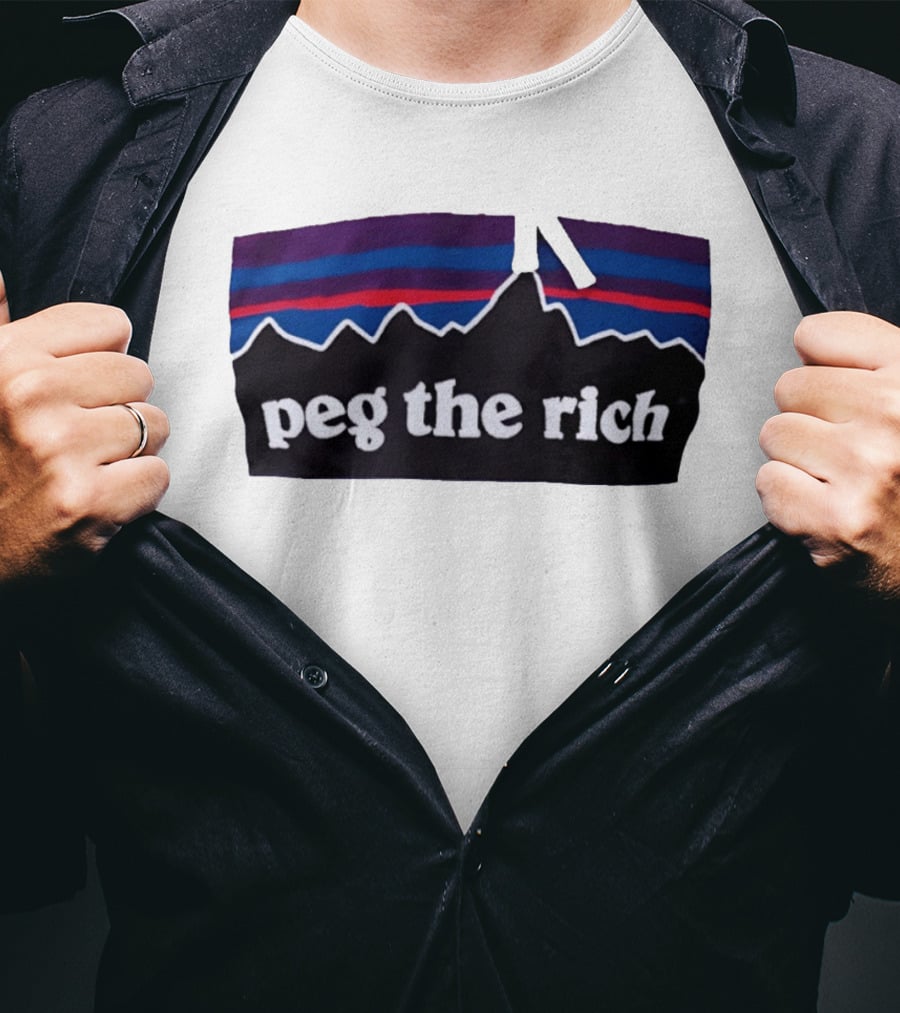 Peg The Rich Satire Mountain Peaks T-Shirt