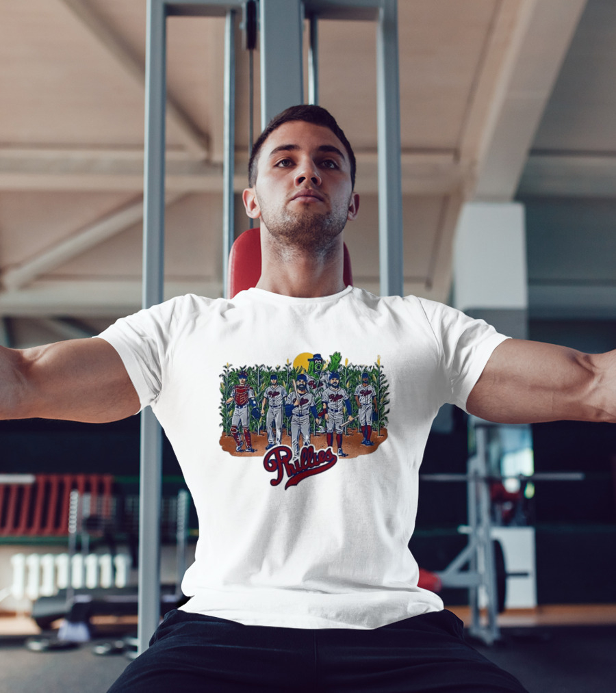 Philadelphia Phillies Players And Phillie Phanatic Among Cornfield T-Shirt