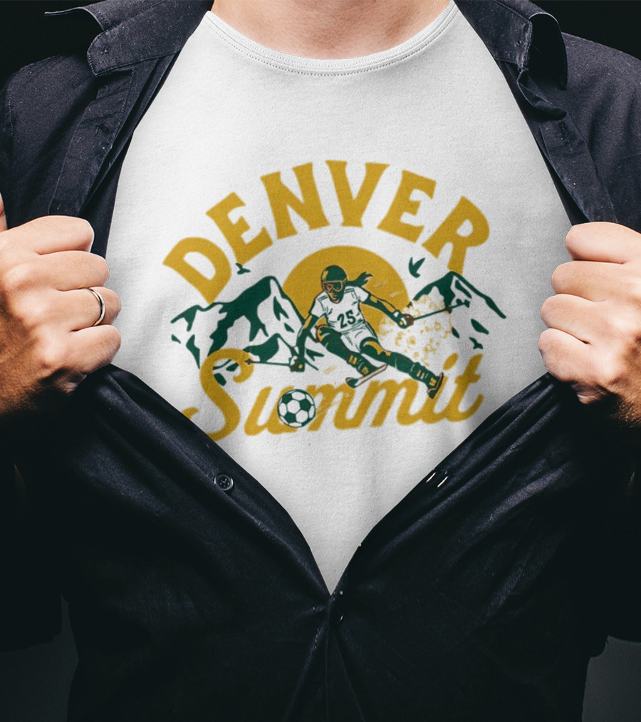 Denver Summit Number 25 Skiing Down Mountain Soccer T-Shirt