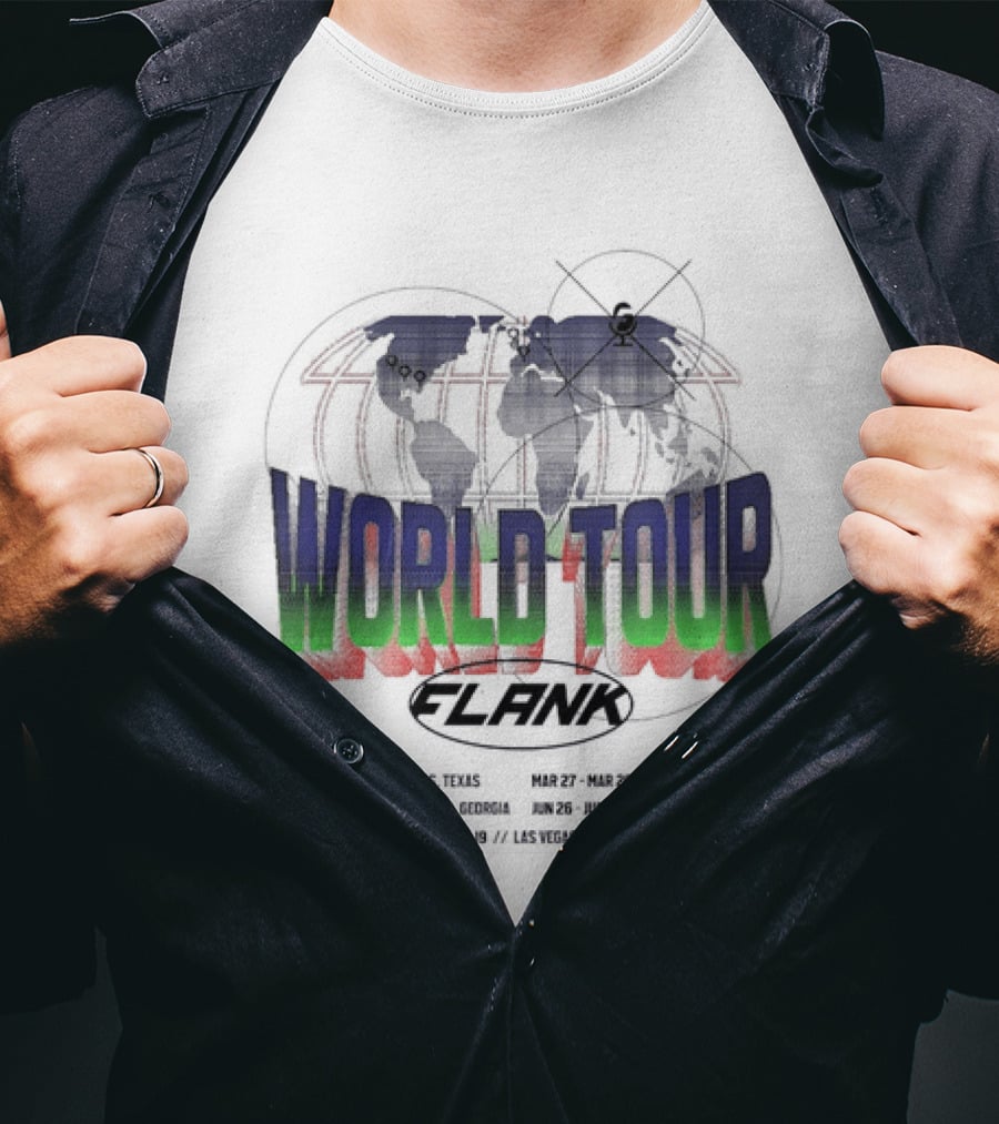 World Tour Flank With Globe And Concert Dates T-Shirt
