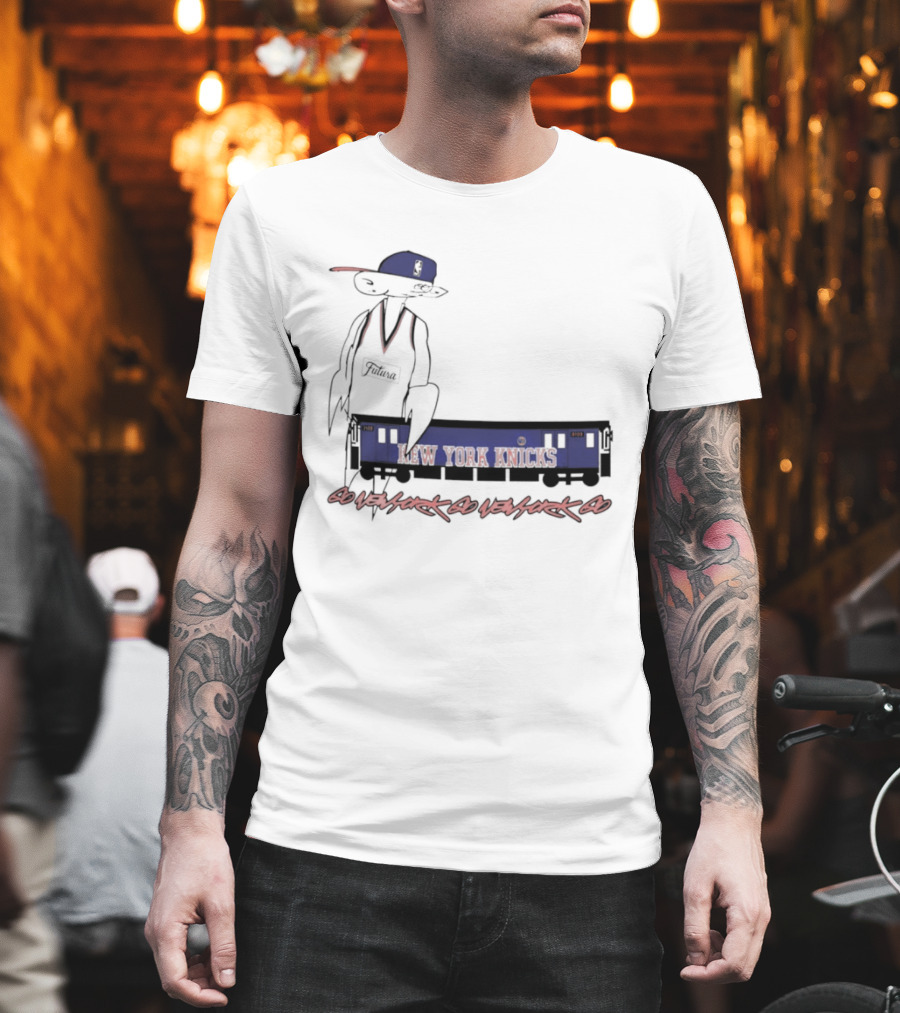 Futura New York Knicks Go New York Go Subway Train Basketball T-Shirt