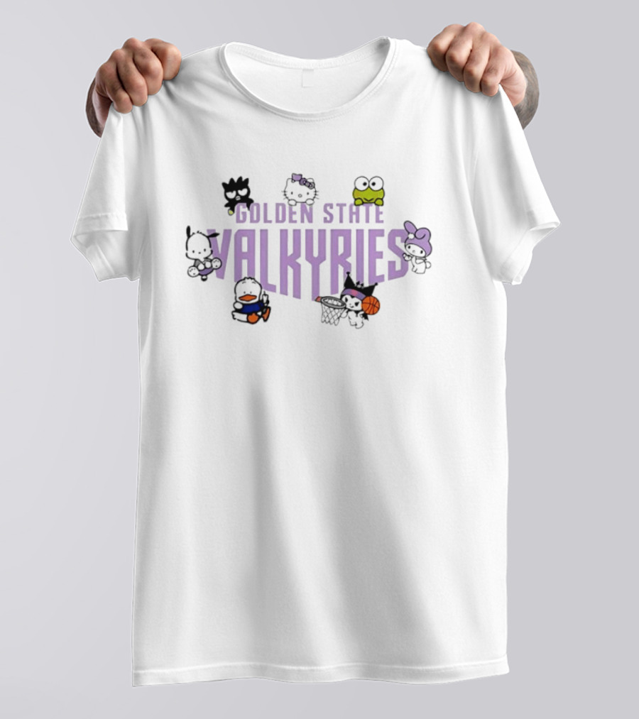 Golden State Valkyries Hello Kitty Sanrio Basketball Team Characters T-Shirt