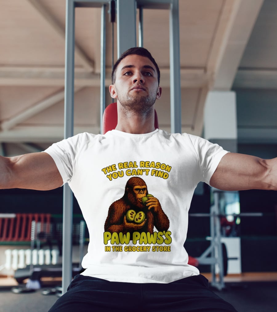 Pawpaw Fruit Mystery Sasquatch Eating Pawpaws In Grocery Store T-Shirt