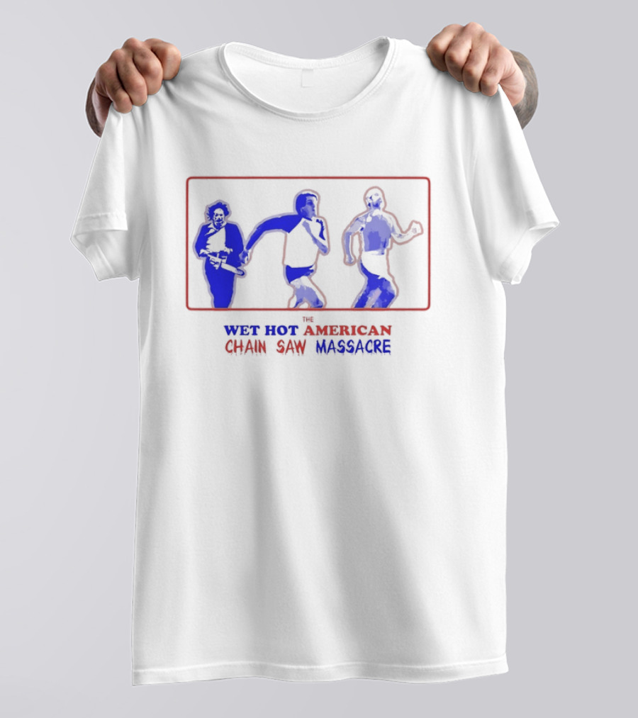 Wet Hot American Chain Saw Massacre Silhouettes Dance Comedy Horror Mashup T-Shirt