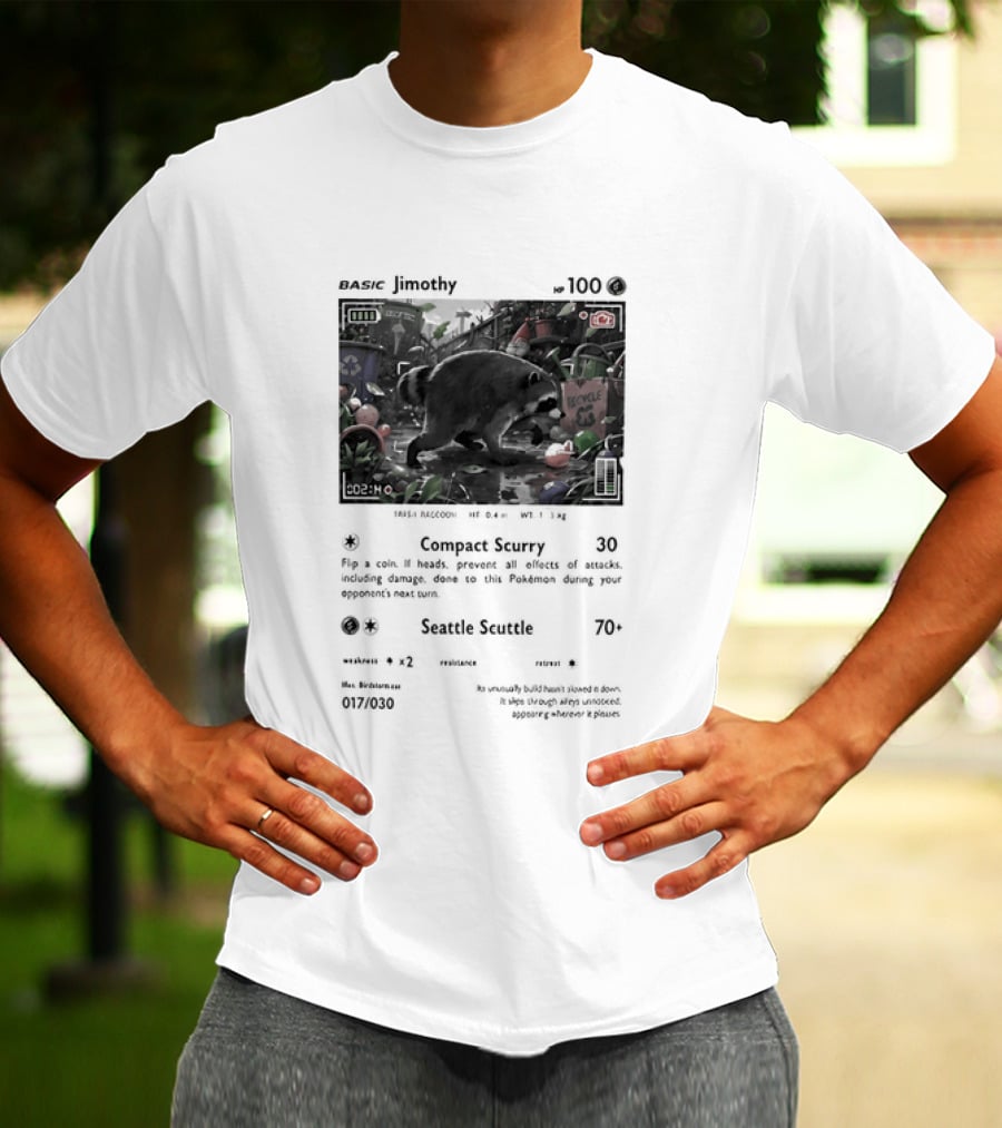 Jimothy Card 110 Combat Scrapy Raccoon Seattle Scuttle 70 2023 67/99 T-Shirt