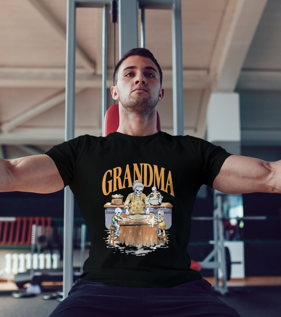 Grandma Baking Fun Skeleton Kitchen Flour Playtime T-Shirt