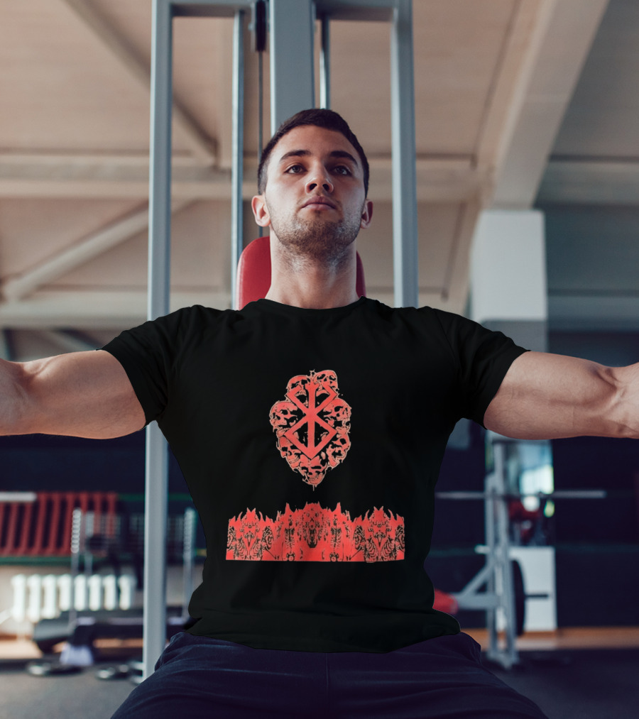 Berserk Sacrifice Skulls Skeletons Symbolic Red T-Shirt