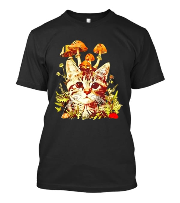 Blooming At My Own Pace Cat With Mushrooms T-Shirt