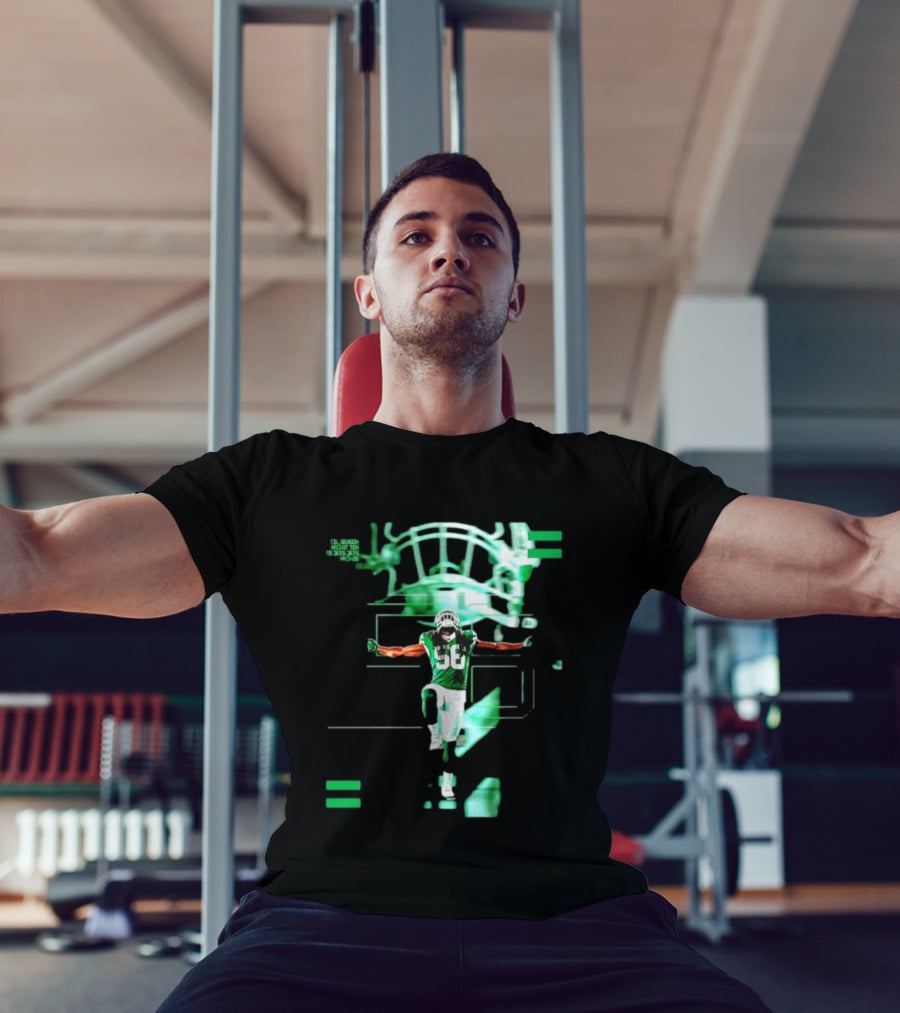 New York Jets 56 Days Til Season Countdown With Football Player And Helmet T-Shirt