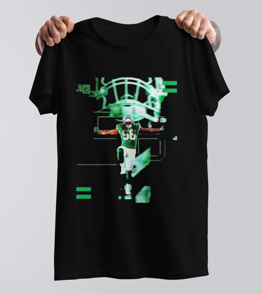 New York Jets 56 Days Til Season Countdown With Football Player And Helmet T-Shirt