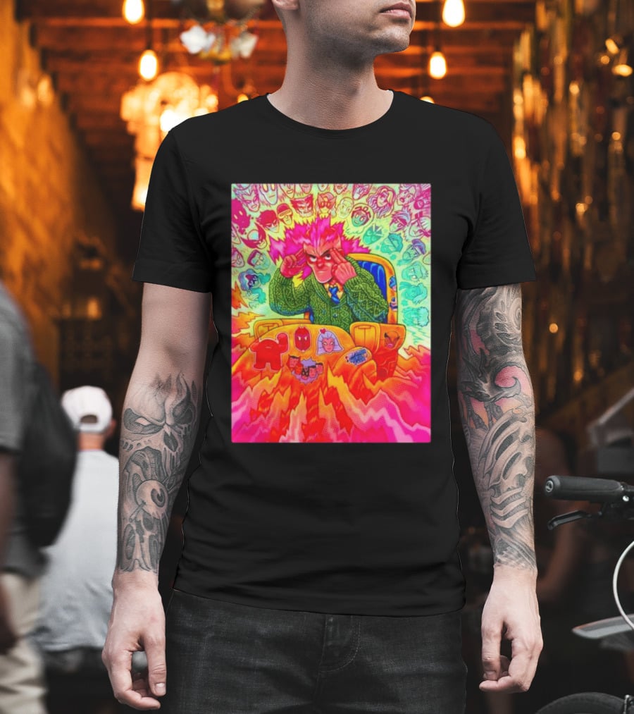Professor X Dazzler World Tour X Men Collage Psychedelic Comic Art Marvel Characters T-Shirt