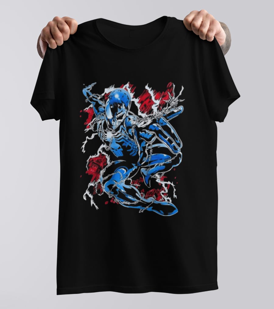Punisher Spider Man Mashup Marvel Comics Blue Venom Transformation T-Shirt