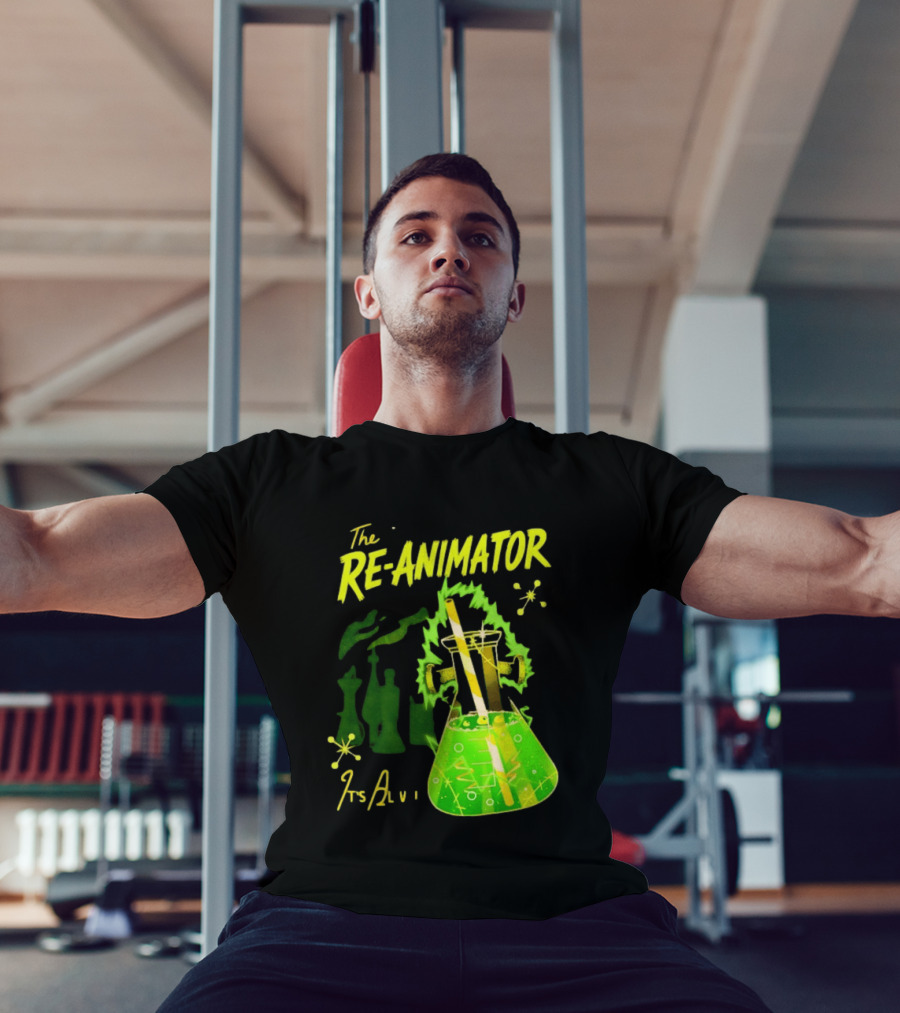 The Re Animator It's Alive Green Lab Flask Horror Film T-Shirt